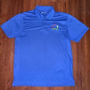 Under Armour Blue Golf Polo Shirt Mens Large Embroidered Logo